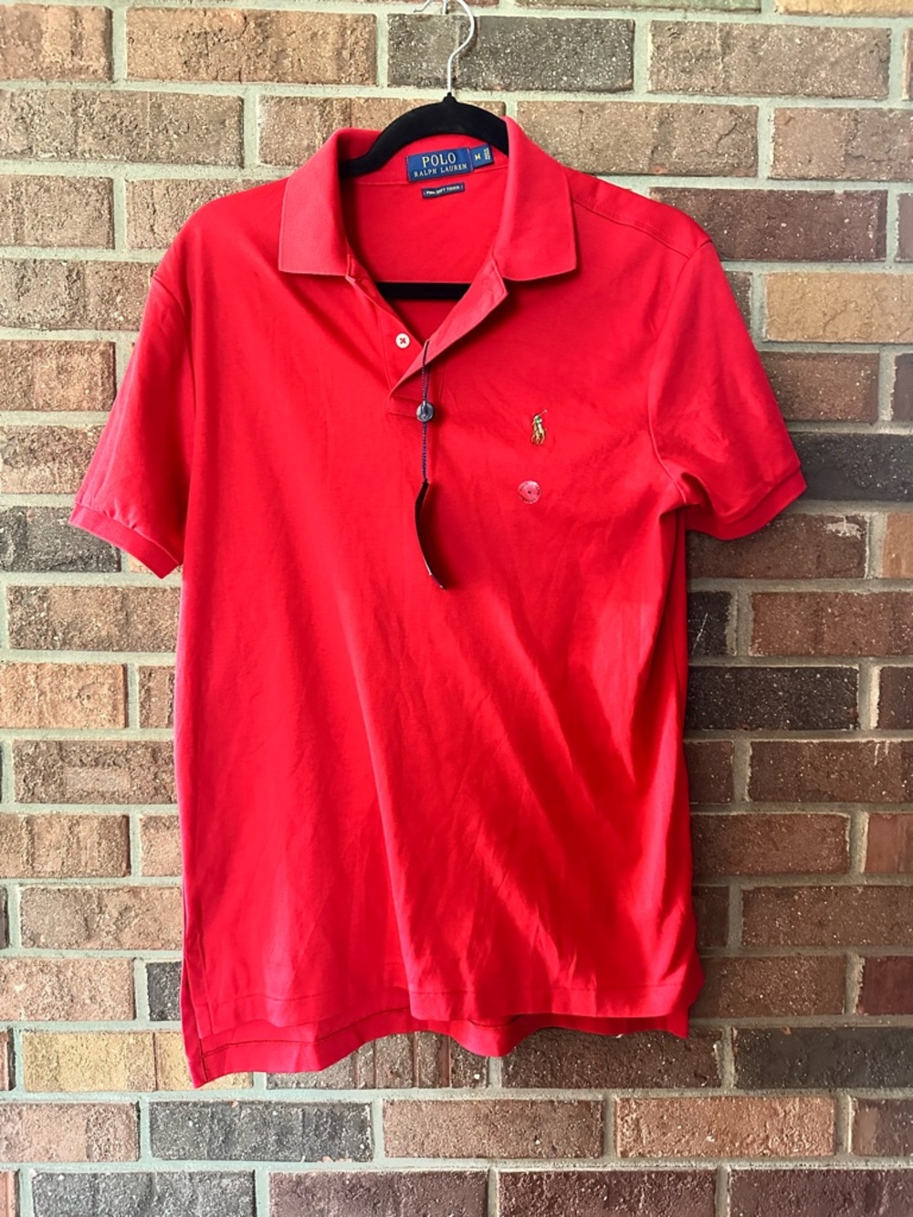 Polo Ralph Lauren Pony Red Polo Pima Soft Touch Cotton Shirt Men’s Size M NWT